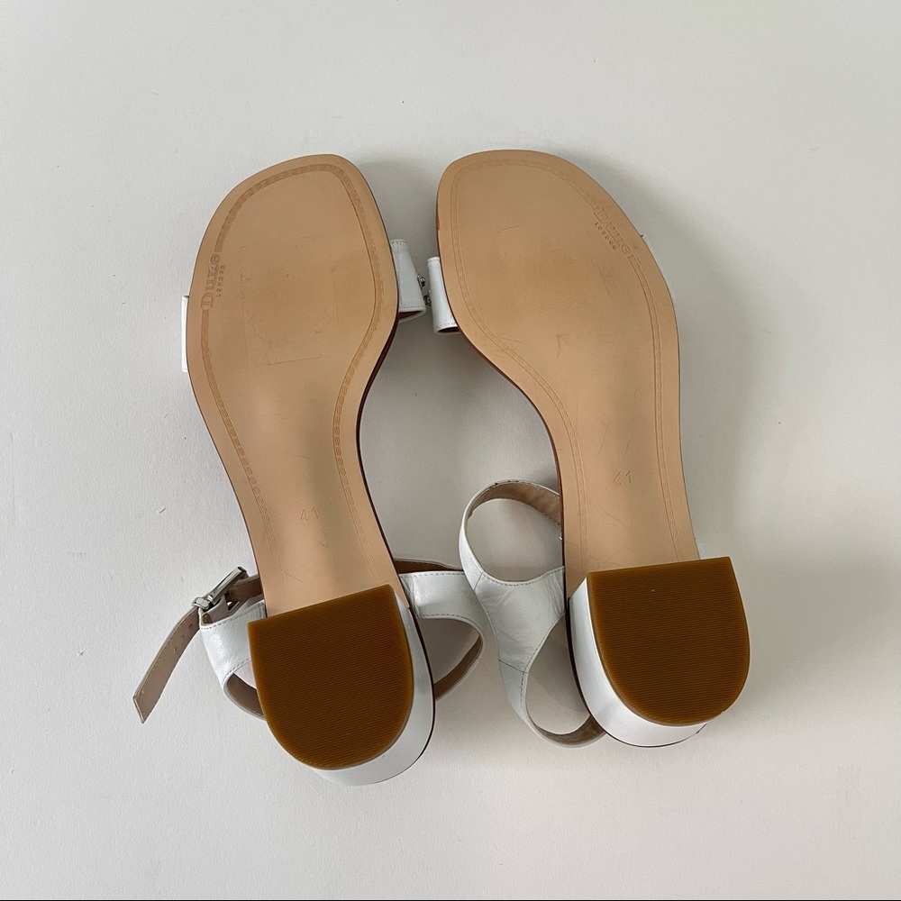 Dune London Open Toe White Block Heel Sandal W/ Floral Crystals New w/out box - Picture 11 of 14
